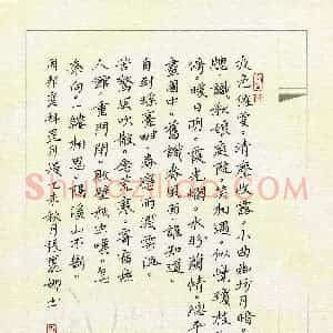 张丽娜 硬笔楷书作品《周邦彦词一首》图片欣赏