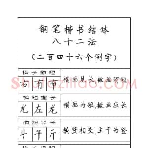 顾仲安 钢笔楷书结体八十二法字帖