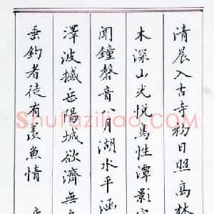 殷农 硬笔楷书作品《唐诗二首》图片欣赏
