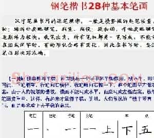 学习汉字运笔规律帖《钢笔楷书28种基本笔画》